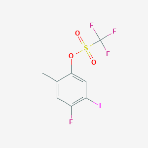 molecular formula C8H5F4IO3S B2440636 三氟甲磺酸4-氟-5-碘-2-甲苯酯 CAS No. 1935368-66-3