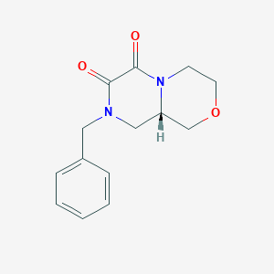molecular formula C14H16N2O3 B2440637 (S)-8-Benzylhexahydropyrazino[2,1-C][1,4]oxazine-6,7-dione CAS No. 1089280-11-4