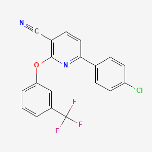 molecular formula C19H10ClF3N2O B2440647 6-(4-氯苯基)-2-[3-(三氟甲基)苯氧基]吡啶-3-腈 CAS No. 252059-11-3