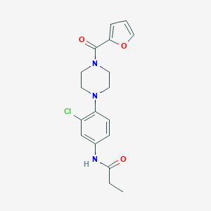 molecular formula C18H20ClN3O3 B244065 N-{3-chloro-4-[4-(2-furoyl)-1-piperazinyl]phenyl}propanamide 