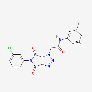 molecular formula C20H18ClN5O3 B2440654 2-[5-(3-氯苯基)-4,6-二氧代-4,5,6,6a-四氢吡咯并[3,4-d][1,2,3]三唑-1(3aH)-基]-N-(3,5-二甲苯基)乙酰胺 CAS No. 1008012-59-6