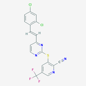 3-{[4-(2,4-Dichlorostyryl)-2-pyrimidinyl]sulfanyl}-5-(trifluoromethyl)-2-pyridinecarbonitrile