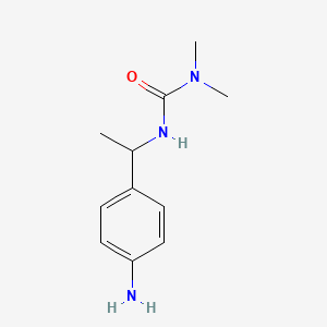 molecular formula C11H17N3O B2440675 3-[1-(4-Aminophenyl)ethyl]-1,1-dimethylurea CAS No. 1501190-03-9