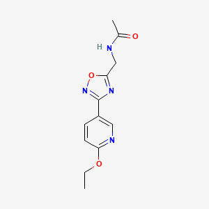 molecular formula C12H14N4O3 B2440678 N-((3-(6-ethoxypyridin-3-yl)-1,2,4-oxadiazol-5-yl)methyl)acetamide CAS No. 1903287-43-3