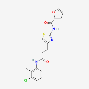N-(4-(3-((3-chloro-2-methylphenyl)amino)-3-oxopropyl)thiazol-2-yl)furan-2-carboxamide