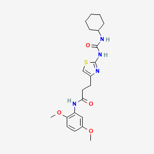 3-(2-(3-cyclohexylureido)thiazol-4-yl)-N-(2,5-dimethoxyphenyl)propanamide