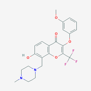 7-Hydroxy-3-(3-methoxyphenoxy)-8-[(4-methylpiperazin-1-yl)methyl]-2-(trifluoromethyl)chromen-4-one