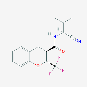 molecular formula C16H17F3N2O2 B2440690 (2R,3R)-N-(1-Cyano-2-methylpropyl)-2-(trifluoromethyl)-3,4-dihydro-2H-chromene-3-carboxamide CAS No. 2248621-49-8