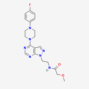 molecular formula C20H24FN7O2 B2440694 N-(2-(4-(4-(4-fluorophenyl)piperazin-1-yl)-1H-pyrazolo[3,4-d]pyrimidin-1-yl)ethyl)-2-methoxyacetamide CAS No. 1171756-08-3