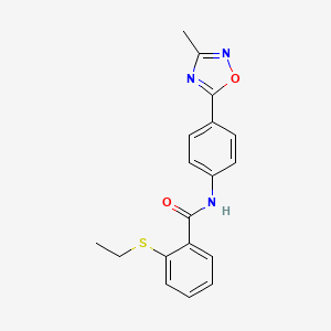 molecular formula C18H17N3O2S B2440699 2-(ethylthio)-N-(4-(3-methyl-1,2,4-oxadiazol-5-yl)phenyl)benzamide CAS No. 1226453-48-0