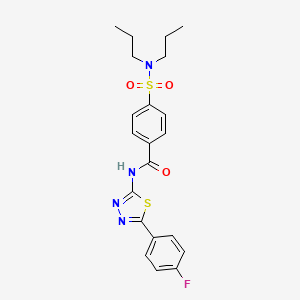 molecular formula C21H23FN4O3S2 B2440700 4-(dipropylsulfamoyl)-N-[5-(4-fluorophenyl)-1,3,4-thiadiazol-2-yl]benzamide CAS No. 391227-77-3