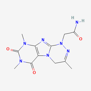 molecular formula C12H15N7O3 B2440701 2-(3,7,9-trimethyl-6,8-dioxo-6,7,8,9-tetrahydro-[1,2,4]triazino[3,4-f]purin-1(4H)-yl)acetamide CAS No. 898412-81-2