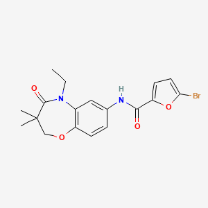 molecular formula C18H19BrN2O4 B2440703 5-bromo-N-(5-ethyl-3,3-dimethyl-4-oxo-2,3,4,5-tetrahydrobenzo[b][1,4]oxazepin-7-yl)furan-2-carboxamide CAS No. 921863-01-6