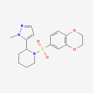 1-(2,3-Dihydro-1,4-benzodioxin-6-ylsulfonyl)-2-(2-methylpyrazol-3-yl)piperidine