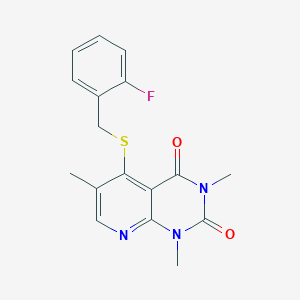 5-((2-fluorobenzyl)thio)-1,3,6-trimethylpyrido[2,3-d]pyrimidine-2,4(1H,3H)-dione