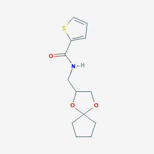 N-(1,4-dioxaspiro[4.4]nonan-2-ylmethyl)thiophene-2-carboxamide