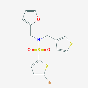 5-bromo-N-(furan-2-ylmethyl)-N-(thiophen-3-ylmethyl)thiophene-2-sulfonamide