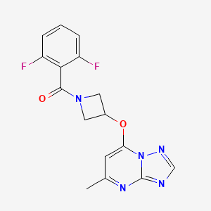 molecular formula C16H13F2N5O2 B2440723 1-(2,6-Difluorobenzoyl)-3-({5-methyl-[1,2,4]triazolo[1,5-a]pyrimidin-7-yl}oxy)azetidine CAS No. 2097912-89-3
