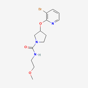 molecular formula C13H18BrN3O3 B2440725 3-((3-bromopyridin-2-yl)oxy)-N-(2-methoxyethyl)pyrrolidine-1-carboxamide CAS No. 1903416-78-3