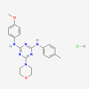 N2-(4-methoxyphenyl)-6-morpholino-N4-(p-tolyl)-1,3,5-triazine-2,4-diamine hydrochloride