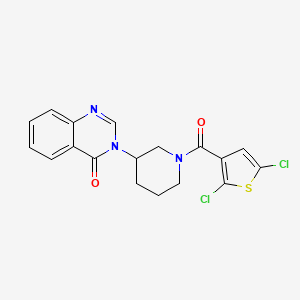 molecular formula C18H15Cl2N3O2S B2440728 3-(1-(2,5-dichlorothiophene-3-carbonyl)piperidin-3-yl)quinazolin-4(3H)-one CAS No. 2034517-94-5