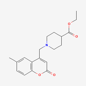 molecular formula C19H23NO4 B2440731 Ethyl 1-[(6-methyl-2-oxochromen-4-yl)methyl]piperidine-4-carboxylate CAS No. 887210-14-2