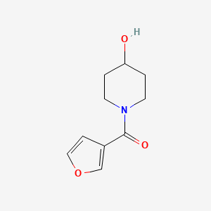 molecular formula C10H13NO3 B2440739 1-(呋喃-3-甲酰)哌啶-4-醇 CAS No. 1154154-69-4