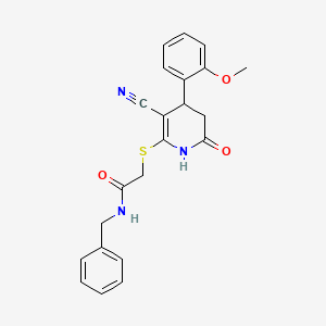 N-benzyl-2-{[3-cyano-4-(2-methoxyphenyl)-6-oxo-1,4,5,6-tetrahydropyridin-2-yl]sulfanyl}acetamide
