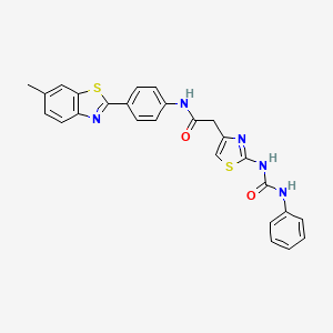 N-(4-(6-methylbenzo[d]thiazol-2-yl)phenyl)-2-(2-(3-phenylureido)thiazol-4-yl)acetamide