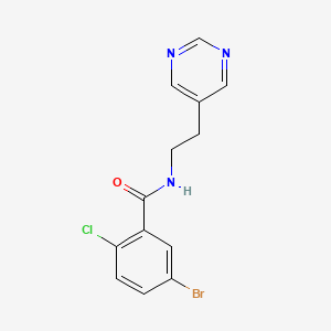 molecular formula C13H11BrClN3O B2440763 5-溴-2-氯-N-(2-(嘧啶-5-基)乙基)苯甲酰胺 CAS No. 2034482-11-4