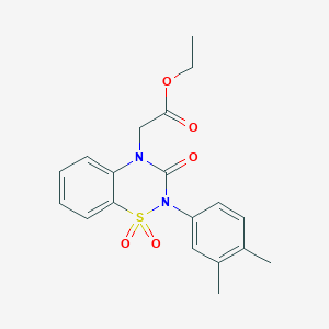 ethyl [2-(3,4-dimethylphenyl)-1,1-dioxido-3-oxo-2,3-dihydro-4H-1,2,4-benzothiadiazin-4-yl]acetate