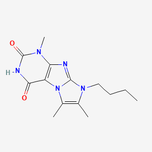 molecular formula C14H19N5O2 B2440770 8-丁基-1,6,7-三甲基-1,3,5-三氢-4-咪唑啉并[1,2-h]嘌呤-2,4-二酮 CAS No. 887466-43-5