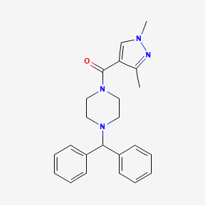 molecular formula C23H26N4O B2440776 (4-benzhydrylpiperazin-1-yl)(1,3-dimethyl-1H-pyrazol-4-yl)methanone CAS No. 1171376-86-5