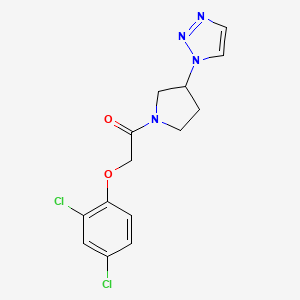 molecular formula C14H14Cl2N4O2 B2440786 1-(3-(1H-1,2,3-三唑-1-基)吡咯烷-1-基)-2-(2,4-二氯苯氧基)乙酮 CAS No. 2201622-37-7