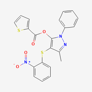 3-methyl-4-((2-nitrophenyl)thio)-1-phenyl-1H-pyrazol-5-yl thiophene-2-carboxylate