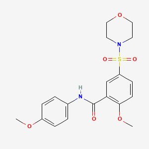 molecular formula C19H22N2O6S B2440798 2-methoxy-N-(4-methoxyphenyl)-5-(morpholin-4-ylsulfonyl)benzamide CAS No. 887890-52-0