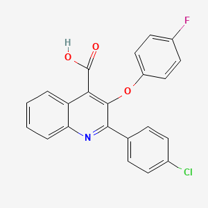 molecular formula C22H13ClFNO3 B2440801 Ácido 2-(4-clorofenil)-3-(4-fluorofenoxi)-4-quinolincarboxílico CAS No. 400079-77-8