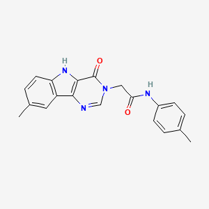 molecular formula C20H18N4O2 B2440807 2-(8-甲基-4-氧代-4,5-二氢-3H-嘧啶并[5,4-b]吲哚-3-基)-N-(对甲苯基)乙酰胺 CAS No. 1190012-26-0