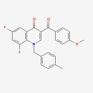 molecular formula C25H19F2NO3 B2440808 6,8-Difluoro-3-(4-methoxybenzoyl)-1-[(4-methylphenyl)methyl]-1,4-dihydroquinolin-4-one CAS No. 904450-92-6