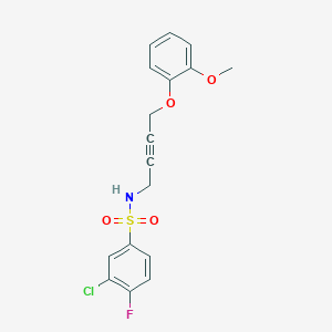 molecular formula C17H15ClFNO4S B2440810 3-氯-4-氟-N-(4-(2-甲氧基苯氧基)丁-2-炔-1-基)苯磺酰胺 CAS No. 1428348-56-4