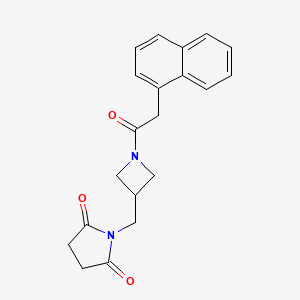 molecular formula C20H20N2O3 B2440813 1-({1-[2-(Naphthalen-1-yl)acetyl]azetidin-3-yl}methyl)pyrrolidine-2,5-dione CAS No. 2097872-55-2