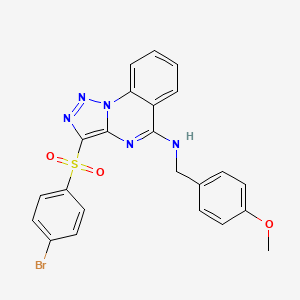 molecular formula C23H18BrN5O3S B2440815 3-[(4-溴苯基)磺酰基]-N-(4-甲氧基苄基)[1,2,3]三唑并[1,5-a]喹唑啉-5-胺 CAS No. 895640-28-5