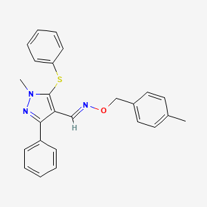 1-methyl-3-phenyl-5-(phenylsulfanyl)-1H-pyrazole-4-carbaldehyde O-(4-methylbenzyl)oxime