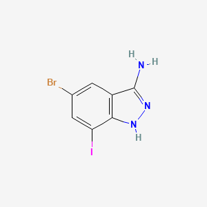 molecular formula C7H5BrIN3 B2440817 5-bromo-7-iodo-1H-indazol-3-amine CAS No. 1935186-93-8