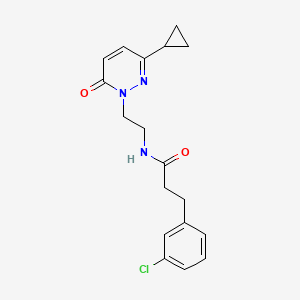 molecular formula C18H20ClN3O2 B2440825 3-(3-chlorophenyl)-N-(2-(3-cyclopropyl-6-oxopyridazin-1(6H)-yl)ethyl)propanamide CAS No. 2034563-80-7
