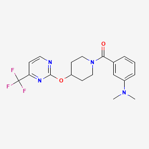 molecular formula C19H21F3N4O2 B2440826 [3-(Dimethylamino)phenyl]-[4-[4-(trifluoromethyl)pyrimidin-2-yl]oxypiperidin-1-yl]methanone CAS No. 2380080-53-3