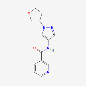 molecular formula C13H14N4O2 B2440828 N-(1-(四氢呋喃-3-基)-1H-吡唑-4-基)烟酰胺 CAS No. 1797864-37-9