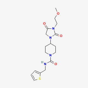 molecular formula C17H24N4O4S B2440829 4-(3-(2-methoxyethyl)-2,4-dioxoimidazolidin-1-yl)-N-(thiophen-2-ylmethyl)piperidine-1-carboxamide CAS No. 2034419-75-3