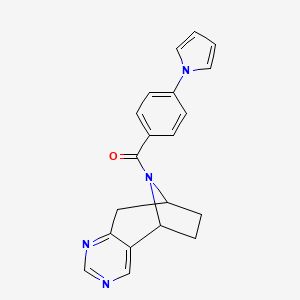 molecular formula C20H18N4O B2440835 ((4-(1H-吡咯-1-基)苯基)((5R,8S)-6,7,8,9-四氢-5H-5,8-环氨基环庚并[d]嘧啶-10-基)甲酮 CAS No. 2062348-94-9