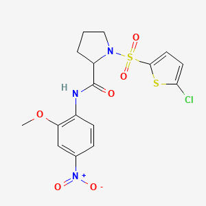 1-((5-chlorothiophen-2-yl)sulfonyl)-N-(2-methoxy-4-nitrophenyl)pyrrolidine-2-carboxamide